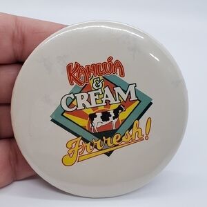 Kahlua & Cream Vintage round button pin collectors